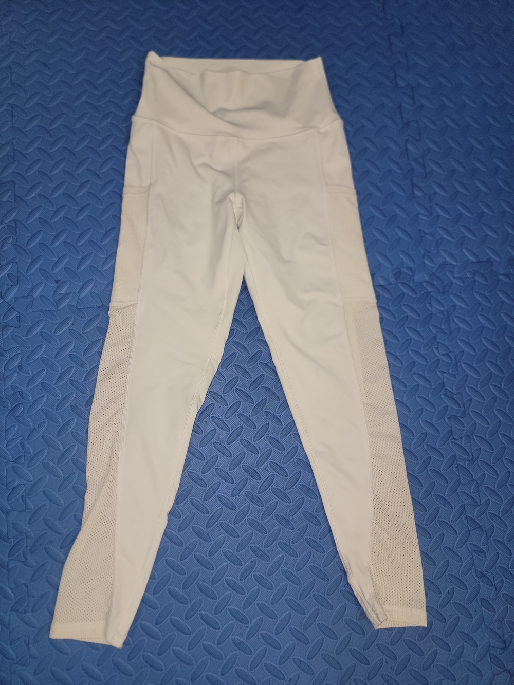 aerie White High-Waist Mesh-Panel Leggings
